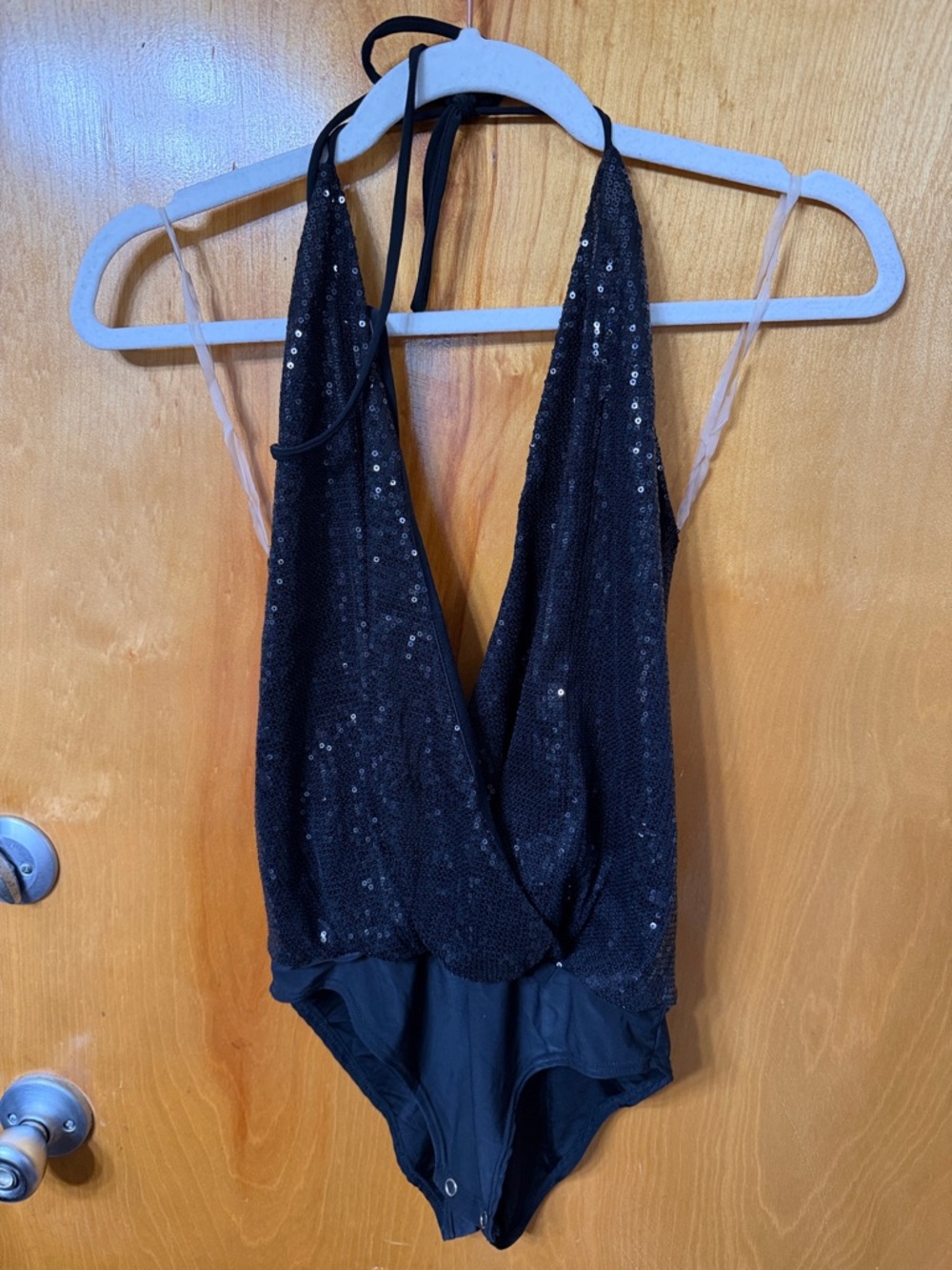 Frederick's of Hollywood Black Sequin Bodysuit